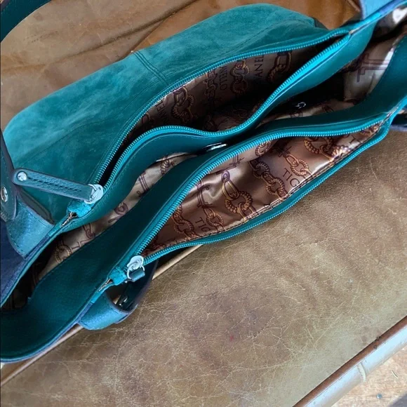 NWT Tignanello Suede Zip Slouch shoulder handbag - Picture 10 of 13